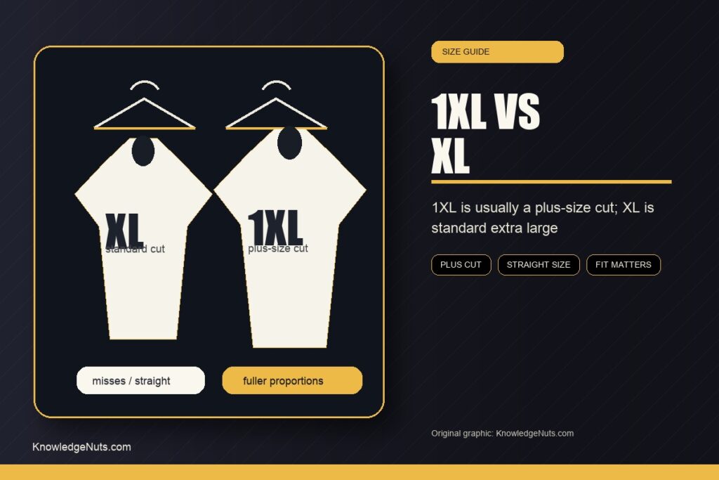 Difference Between 1XL and XL: Plus-Size Cut Compared With Standard ...