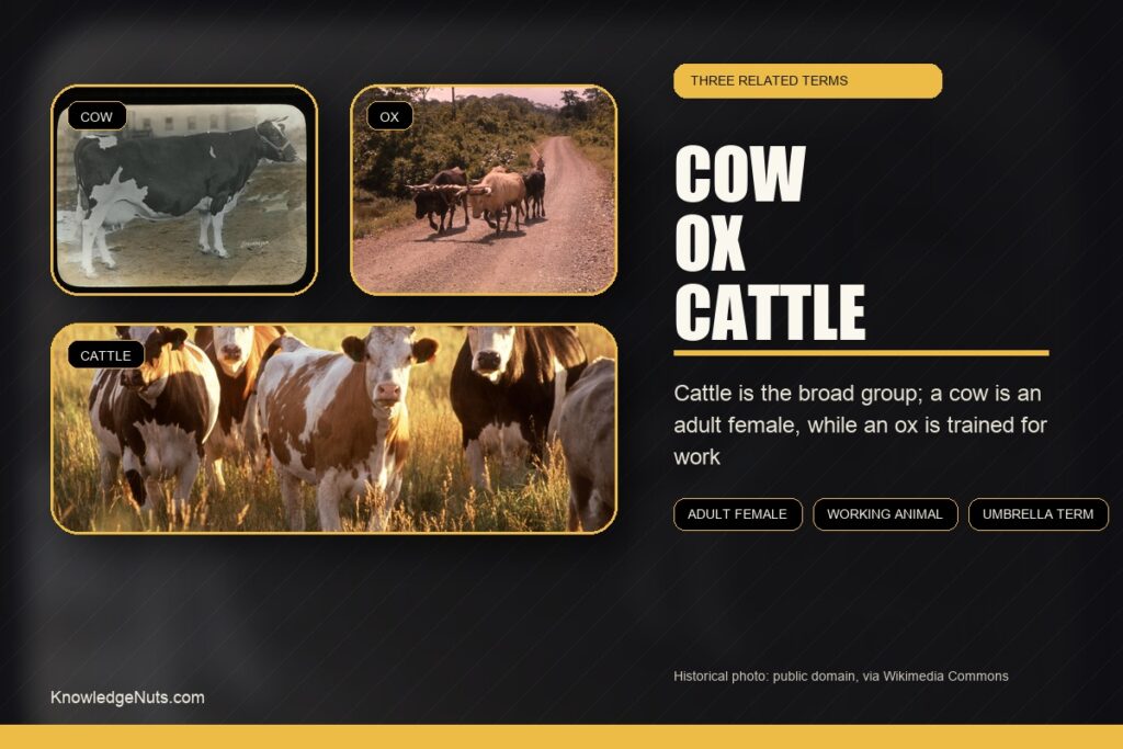 Cow Ox And Cattle Difference
