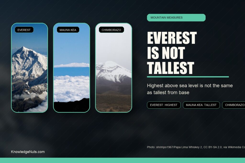 Everest Mauna Kea Chimborazo Height Comparison