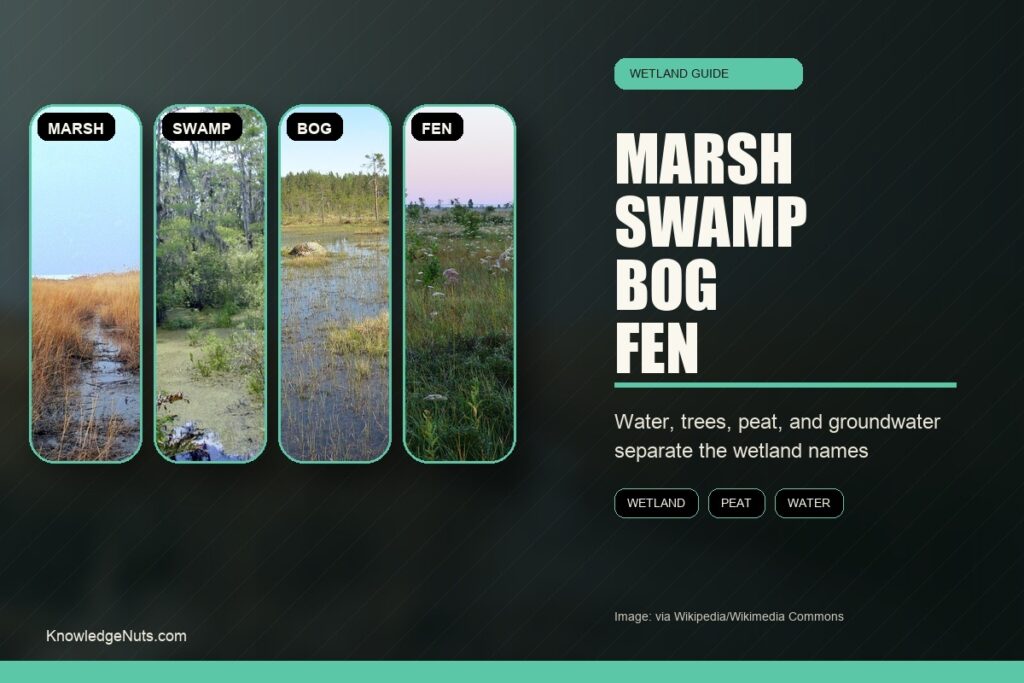 Difference Between A Marsh, A Swamp, A Bog, And A Fen Marsh Swamp Bog Fen Difference