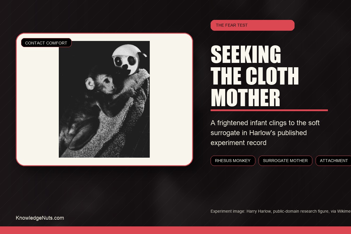 Rhesus Monkey Seeks Cloth Mother For Comfort