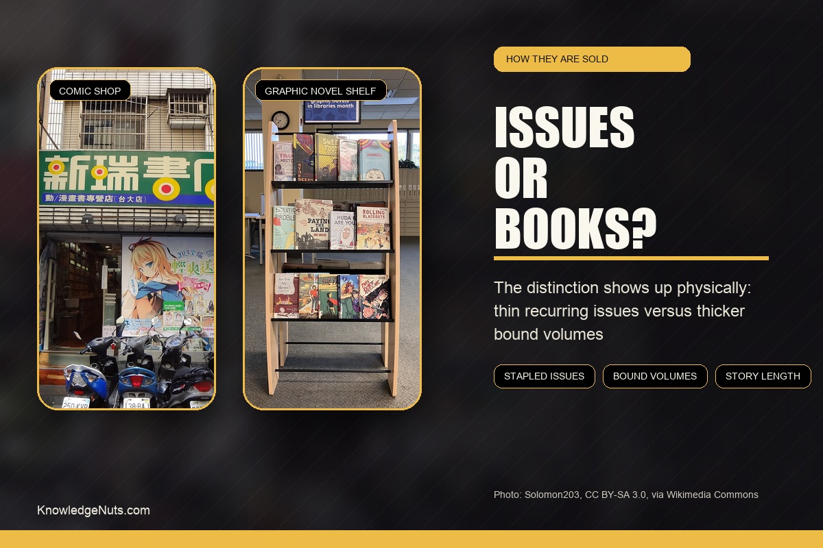 Comic Shop And Graphic Novel Shelf